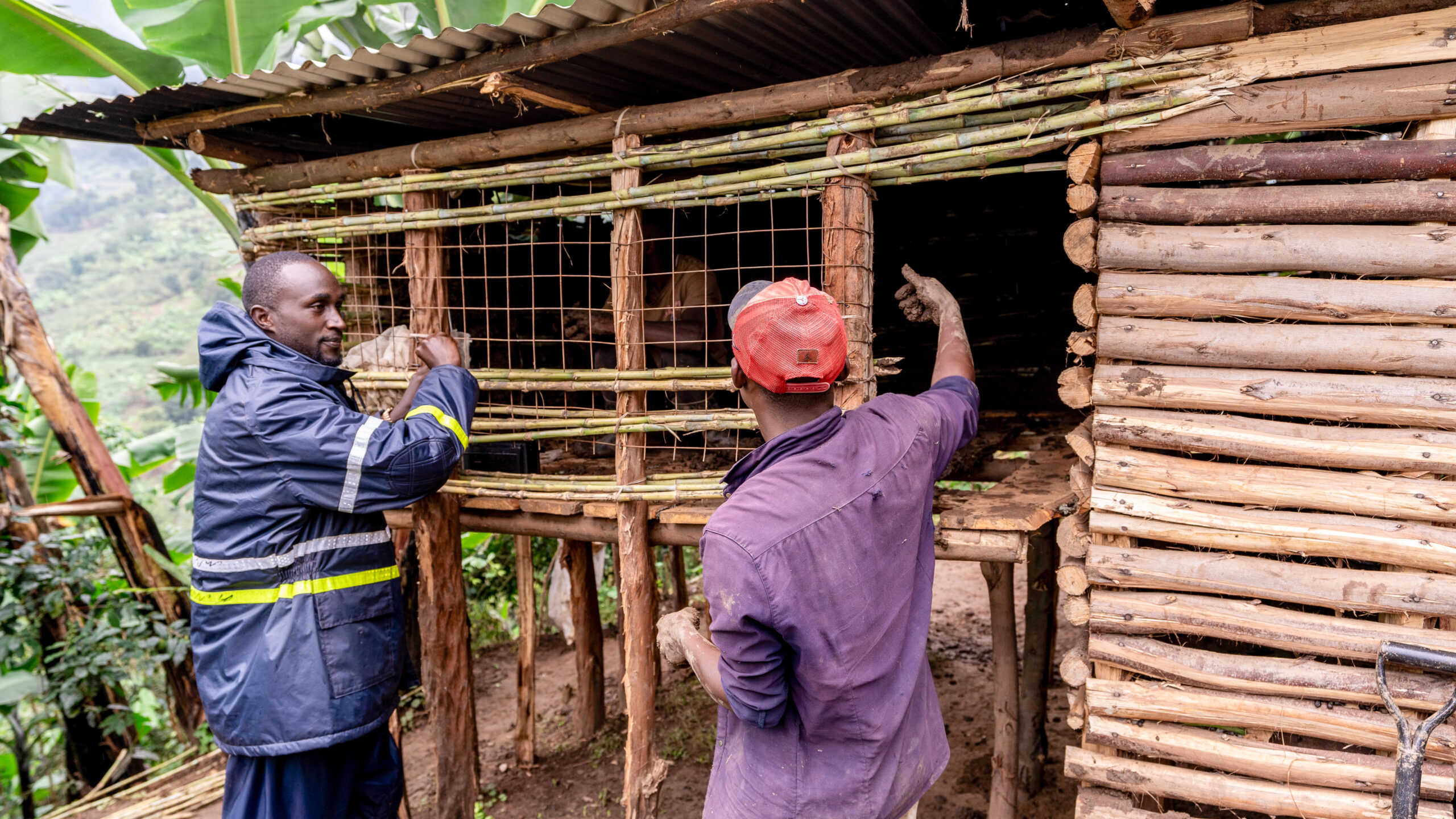 An RTV team member interacting with Godfrey during a regular check-in and coaching session.